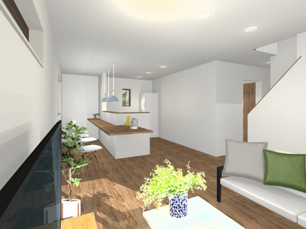 大分市城南新築建売イメージ内観リビング