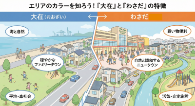 【2026年最新】大在 vs わさだ｜大分市で子育てするならどっち？地価と住みやすさを徹底比較
